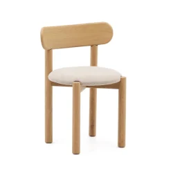 Hot Kave Home Eetkamerstoel Nebai Eikenhout en chenille