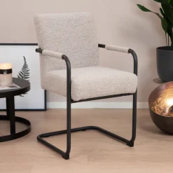 Clearance Sohome Eetkamerstoel Noud Bouclé, kleur Beige