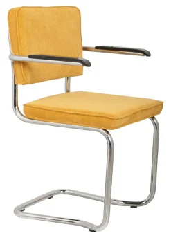 Clearance Zuiver Eetkamerstoel Ridge Met armleuning, Kink, Ribstof