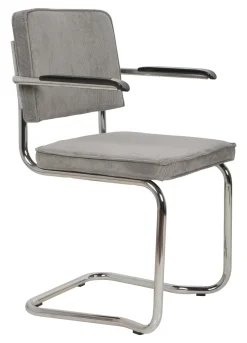 Clearance Zuiver Eetkamerstoel Ridge Met armleuning, Kink, Ribstof