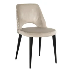Sale Richmond Interiors Eetkamerstoel Tabitha Velvet en stof, kleur /Naturel Khaki