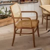 Outlet Artistiq Living Eetkamerstoel Takeshia met armleuning, Teak en rotan