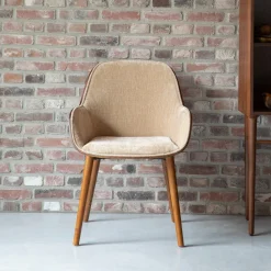 Sale Dutchbone Eetkamerstoel Taylor Essenhout en stof