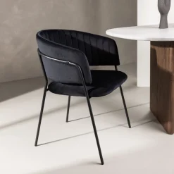 Online Nohr Eetkamerstoel Tiffannie Velvet, kleur Zwart