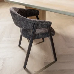 WOOOD Eetkamerstoel Tunar Geweven stof en eikenhout