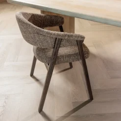 WOOOD Eetkamerstoel Tunar Geweven stof en eikenhout