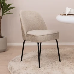 Clearance WOOOD Eetkamerstoel Vogue Structure Velvet, kleur field Wheat