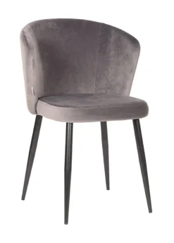 New LABEL51 Eetkamerstoel Wave Velvet, kleur Grijs