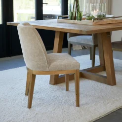 Rivièra Maison Eetkamerstoel Whistler Rubberhout en stof