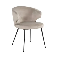 Outlet Richmond Interiors Eetkamerstoel Xandra Velvet, kleur Khaki