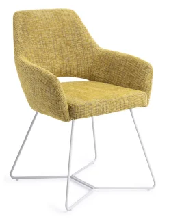 Discount Jesper Home Eetkamerstoel Yanai Beehive White Lemon Lines