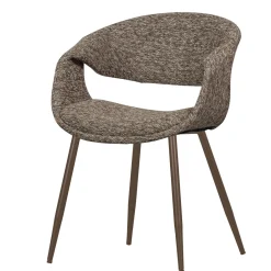 Best WOOOD Eetkamerstoel Yossi Koperkleurig onderstel, Geweven stof