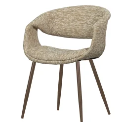 Best WOOOD Eetkamerstoel Yossi Koperkleurig onderstel, Geweven stof