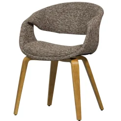 Hot WOOOD Eetkamerstoel Yossi Naturel houten onderstel, Geweven stof