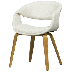 Hot WOOOD Eetkamerstoel Yossi Naturel houten onderstel, Geweven stof