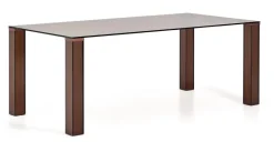 Online Kave Home Eettafel Adularia Glas, kleur Bruin