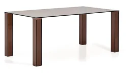 Online Kave Home Eettafel Adularia Glas, kleur Bruin
