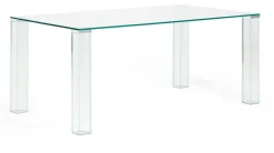 Outlet Kave Home Eettafel Adularia Glas, kleur Transparant