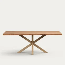Discount Kave Home Eettafel Argo Acaciahout, 220 x 100cm, kleur Naturel