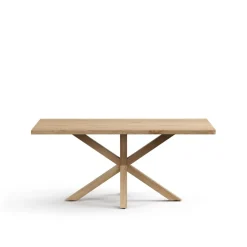Outlet Kave Home Eettafel Argo Gebleekt Eikenfineer, 180 x 100cm, kleur Naturel Wit