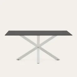 Discount Kave Home Eettafel Argo Glas, 160 x 90cm, kleur Zwart