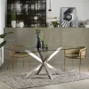 New Kave Home Eettafel Argo kleur Chroom/Glas