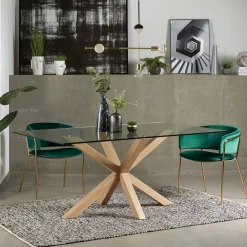 Sale Kave Home Eettafel Argo kleur Eiken/Glas