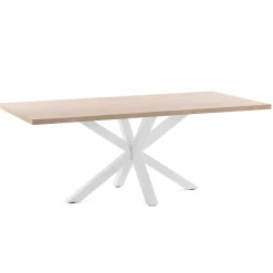 New Kave Home Eettafel Argo kleur Wit/Eiken Naturel