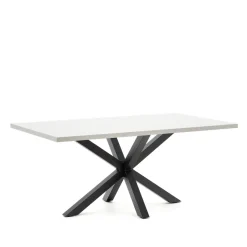 Discount Kave Home Eettafel Argo Melamine, kleur /Zwart Wit