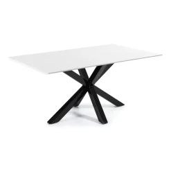 Clearance Kave Home Eettafel Argo zwart / wit gelakt, 160 x 90cm