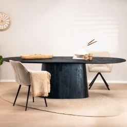 Sale Eleonora Eettafel Aron Deens Ovaal, Mangohout, kleur Zwart