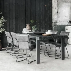 Hot DTP Home Eettafel Beam Teakhout, kleur Zwart