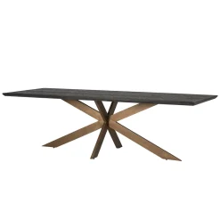 New Richmond Interiors Eettafel Blackbone Eiken en Brass, 260 x 100cm