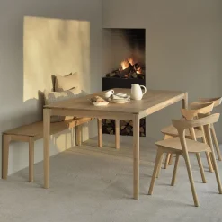 Ethnicraft Eettafel Bok Geolied Eikenhout, kleur Naturel