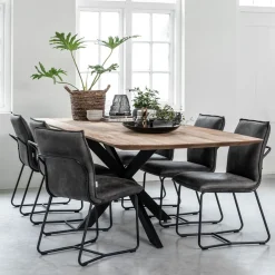 Discount DTP Home Eettafel Curves Teakhout Naturel