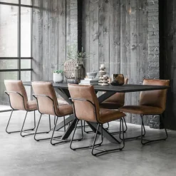 Best DTP Home Eettafel Curves Teakhout, kleur Zwart