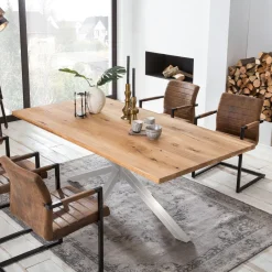 Best Artistiq Living Eettafel Dashawn Eikenhout, kleur Zilver