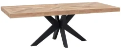 Outlet DTP Home Eettafel Einstein Hongaarse punt, Teakhout Bruin, Zwart