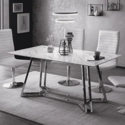 Outlet Artistiq Living Eettafel Facundo Marmerlook, 160 x 90cm