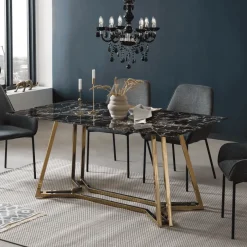 Outlet Artistiq Living Eettafel Facundo Marmerlook, 160 x 90cm