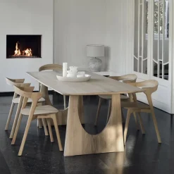 Hot Ethnicraft Eettafel Geometric Geolied Eikenhout, kleur Naturel