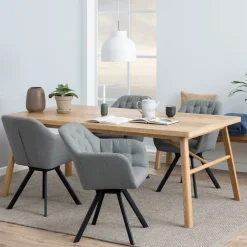 Clearance Bendt Eettafel Gregor Visgraat Eiken, 200 x 100cm Naturel