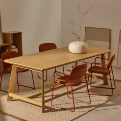 Online Kave Home Eettafel Idun Eikenhout, 220 x 100cm Naturel