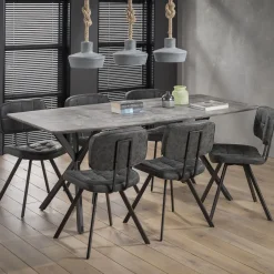 Best LifestyleFurn Eettafel Lakia Betonlook 3D betonlook grijs
