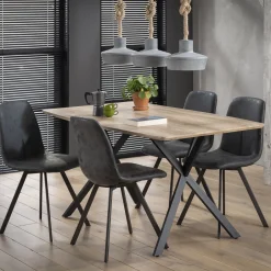 Discount LifestyleFurn Eettafel Lakia 3D-eikenlook, kleur naturel