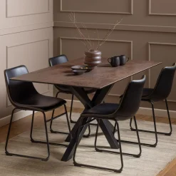 Online Bendt Eettafel Line Keramiek, kleur Bruin