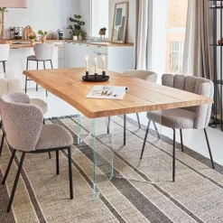 Clearance Kave Home Eettafel Lotty Eiken/Glas