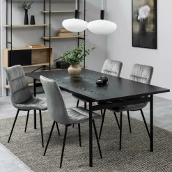 Outlet Bendt Eettafel Mick 200 x 90cm, kleur Zwart