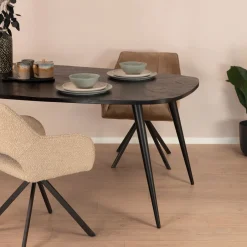 New Sohome Eettafel Naomi Deens ovaal, Mangohout, kleur Zwart