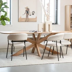 Eleonora Eettafel Nikki Acaciahout, kleur Naturel